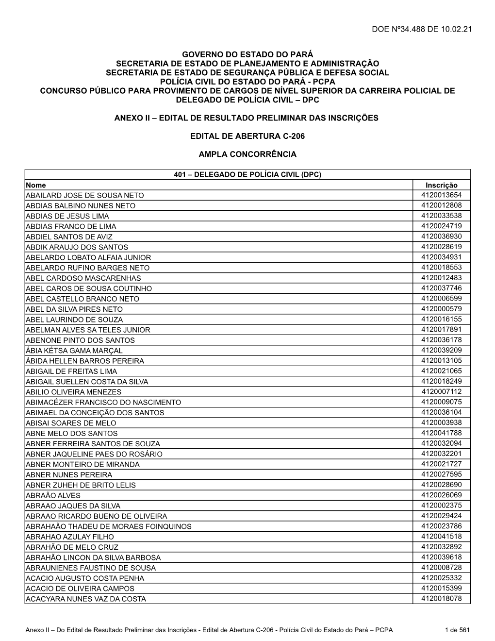 Doe Nº34.488 De 10.02.21