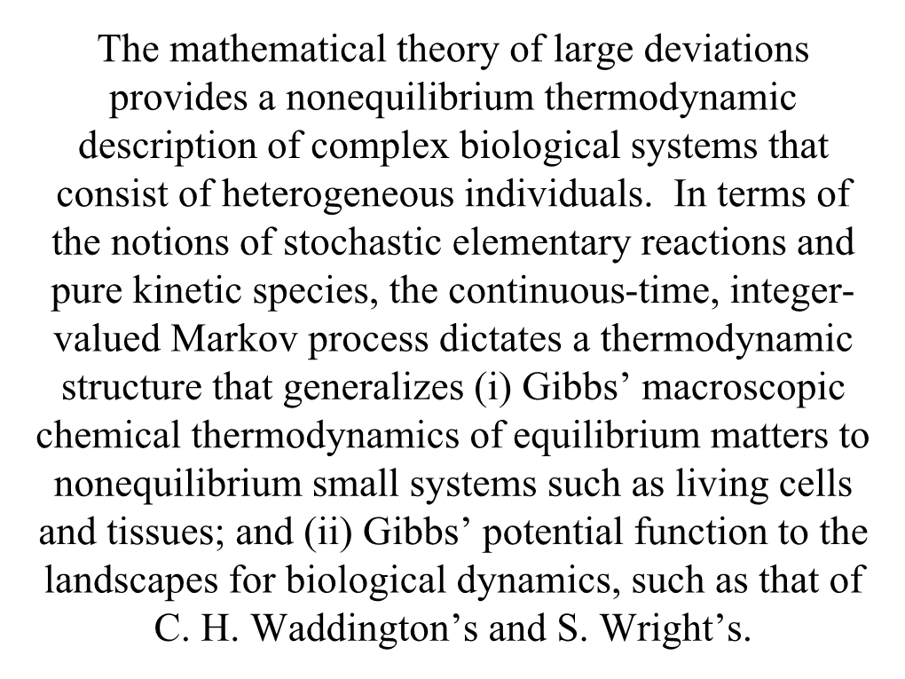 Large Deviations Theory and Emergent Landscapes in Biological Dynamics