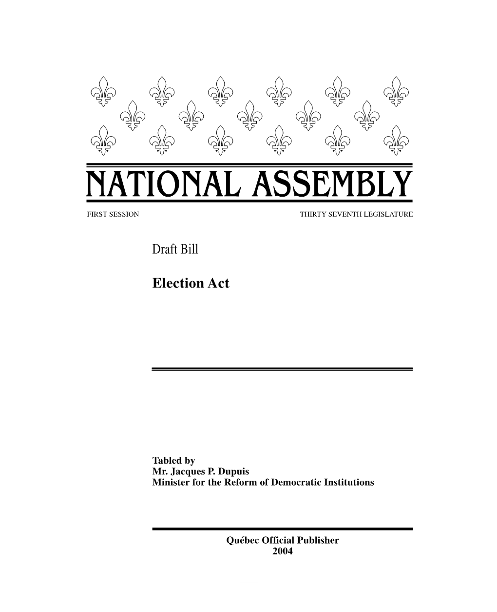 Draft Bill Election