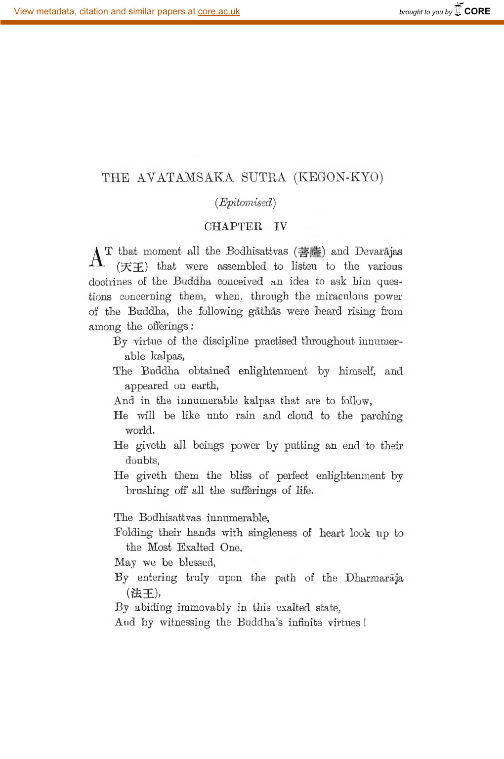The Avatamsaka Sutra (Kegon-Kyo)