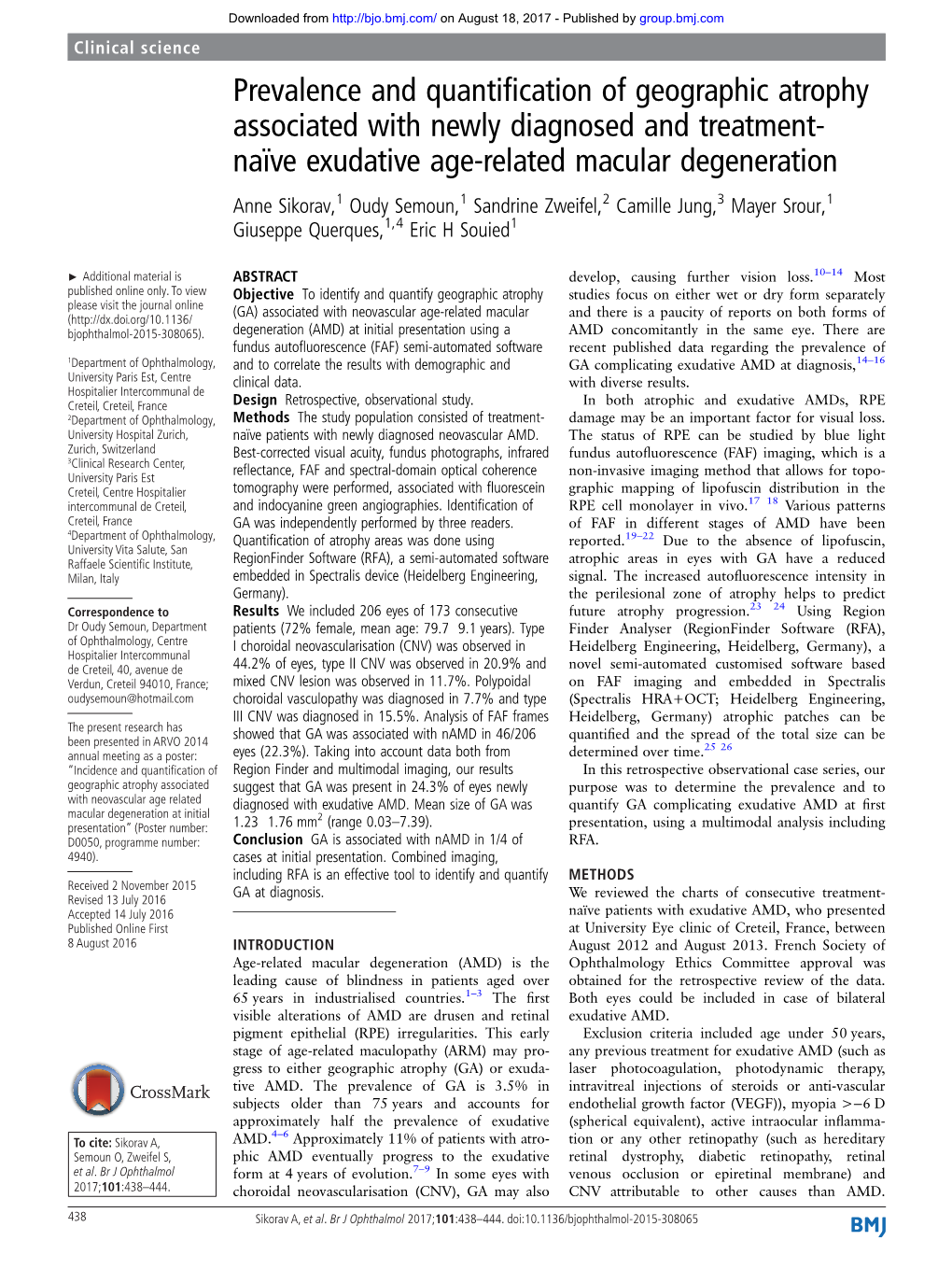 Prevalence and Quantification of Geographic Atrophy Associated With