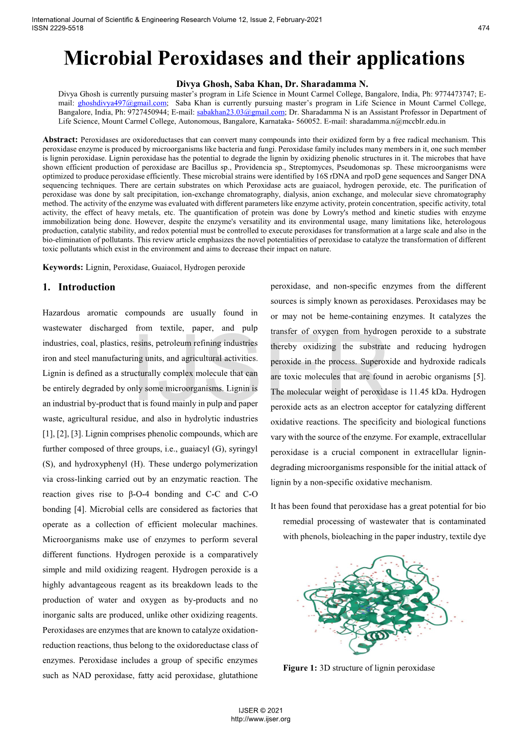 Microbial Peroxidases and Their Applications