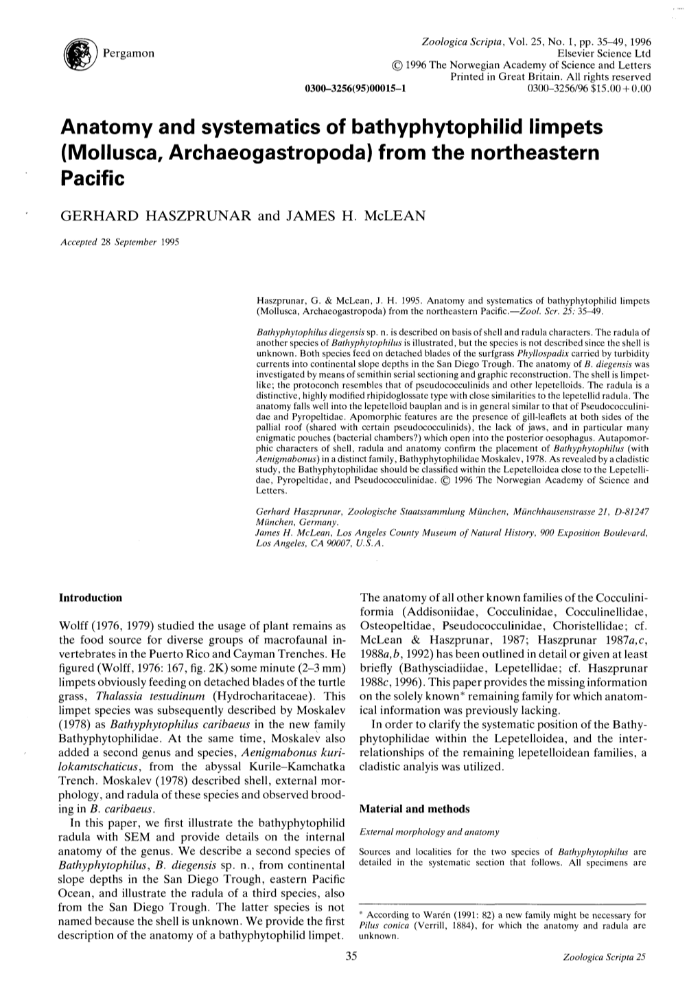 Mollusca, Archaeogastropoda) from the Northeastern Pacific