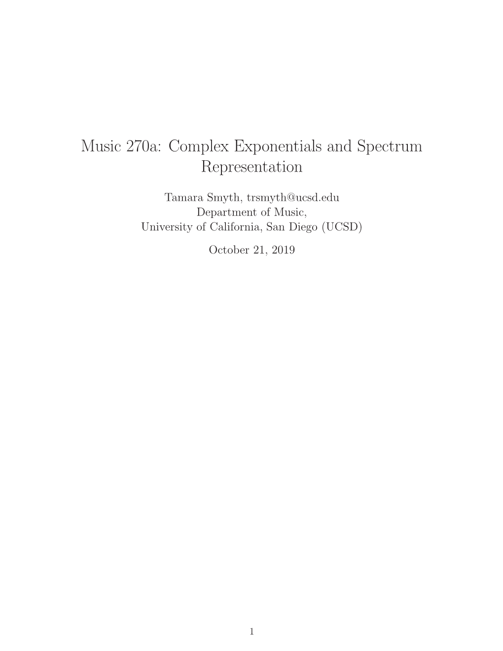 Complex Exponentials and Spectrum Representation