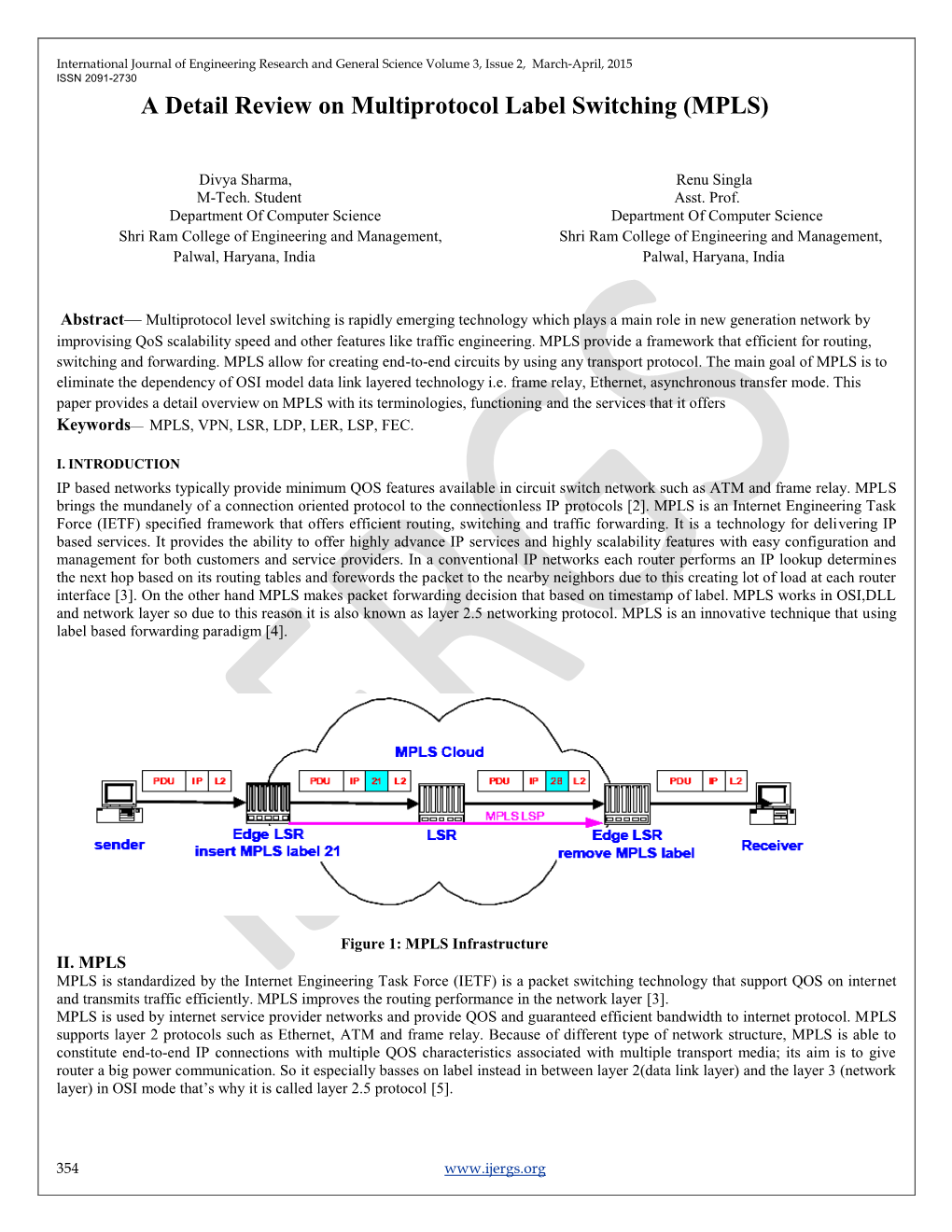 A Detail Review on Multiprotocol Label Switching (MPLS)