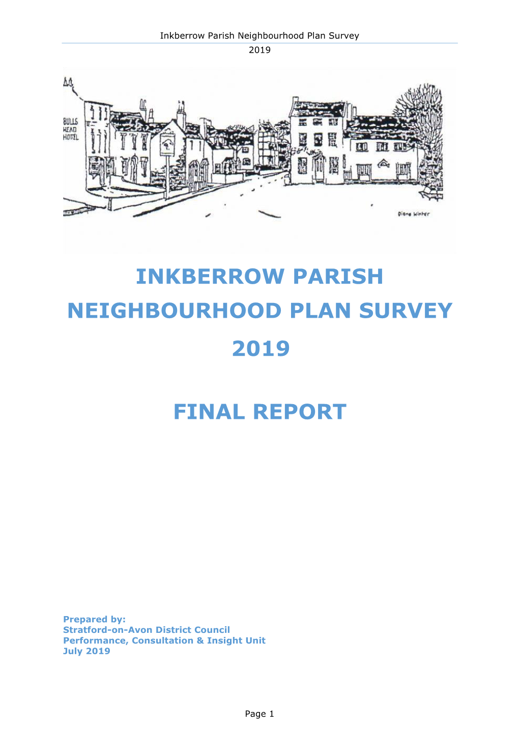 Inkberrow Parish Neighbourhood Plan Survey 2019 Final Report