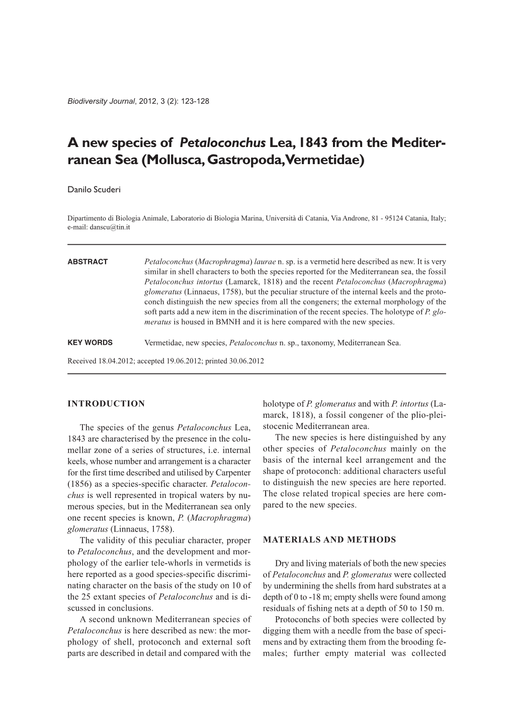 BJ7- 123-128. New Petaloconchus