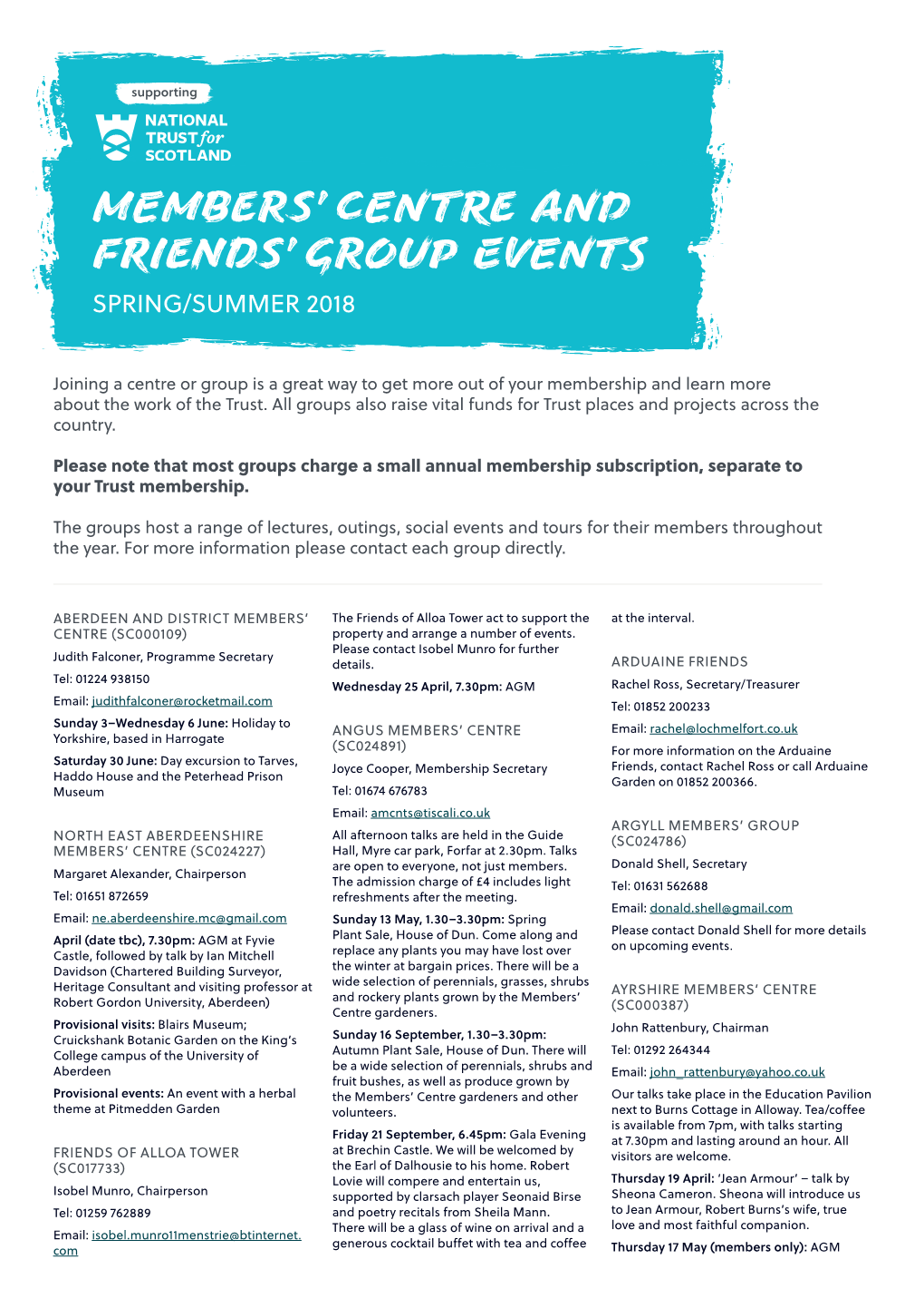 Members' Centre and Friends' Group Events