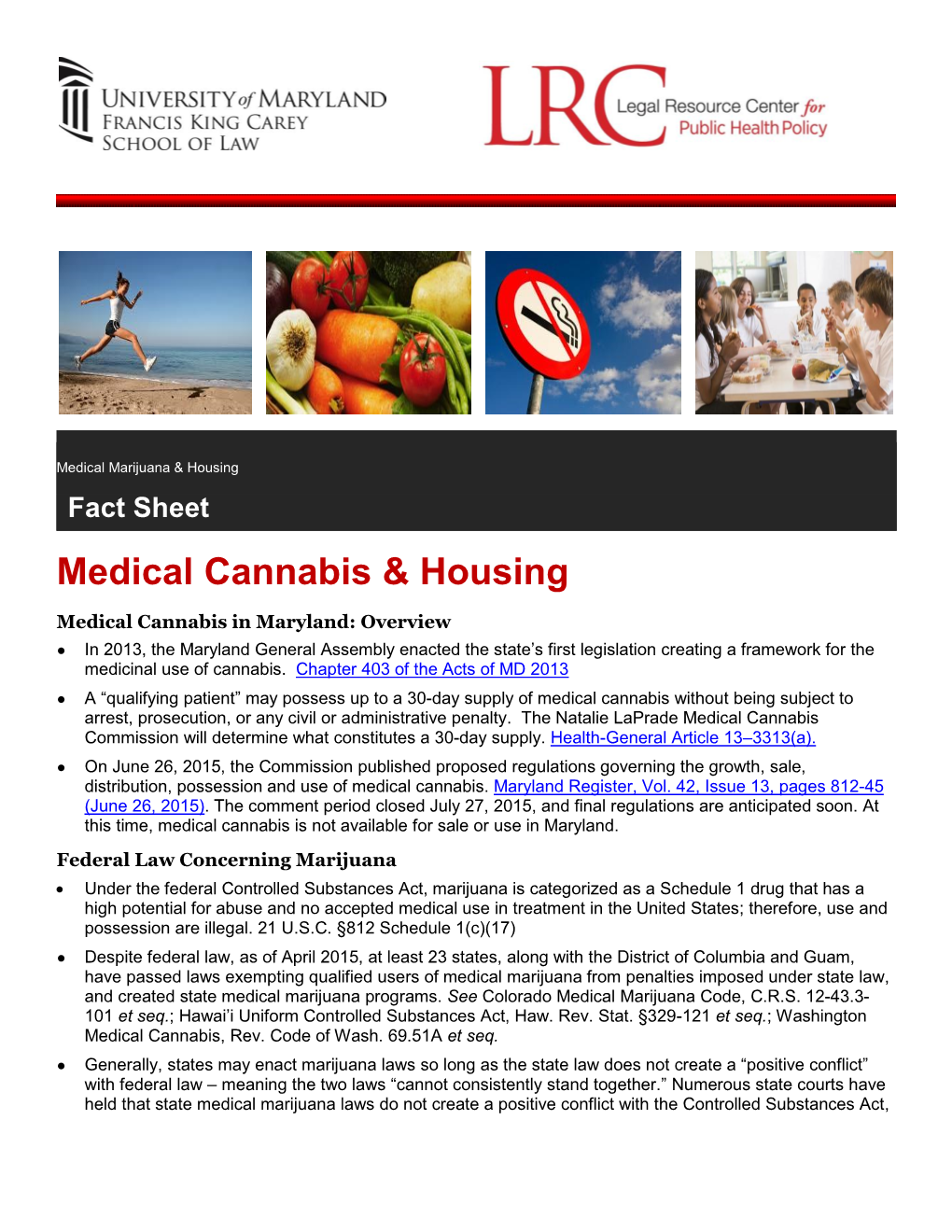 Fact Sheet Medical Cannabis & Housing