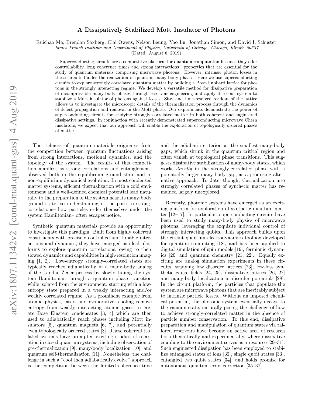 Arxiv:1807.11342V2 [Cond-Mat.Quant-Gas] 4 Aug 2019