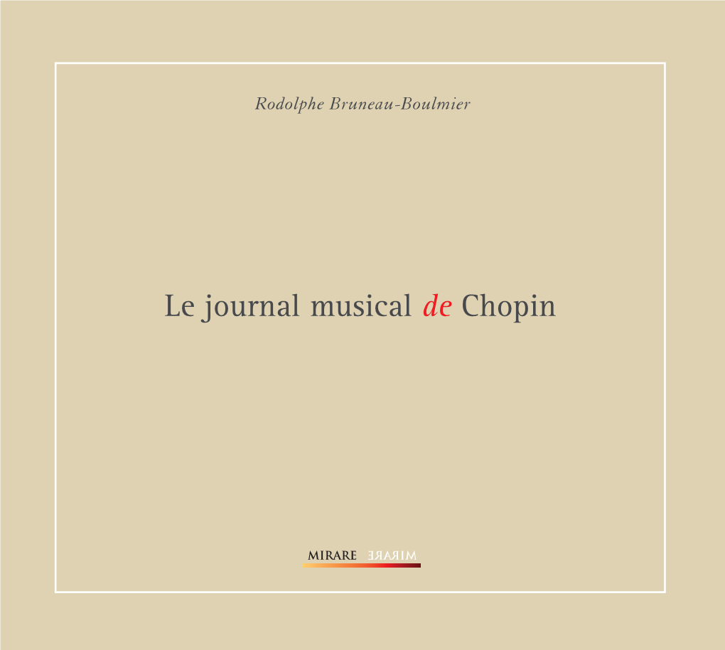 Le Journal Musical De Chopin Iddo Bar-Sha