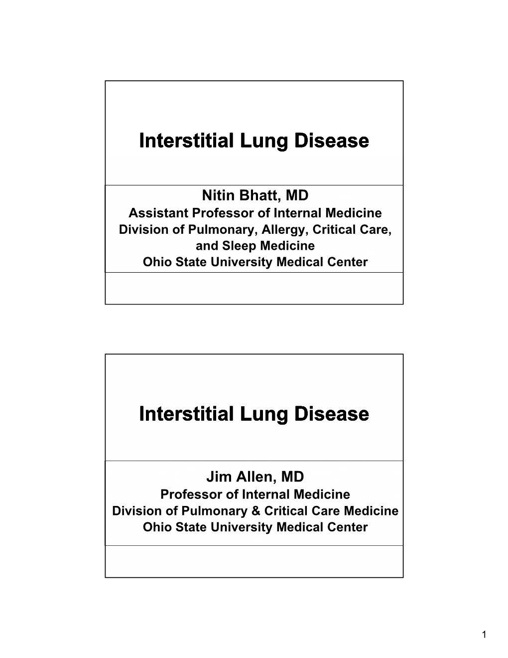 Interstitial Lung Disease