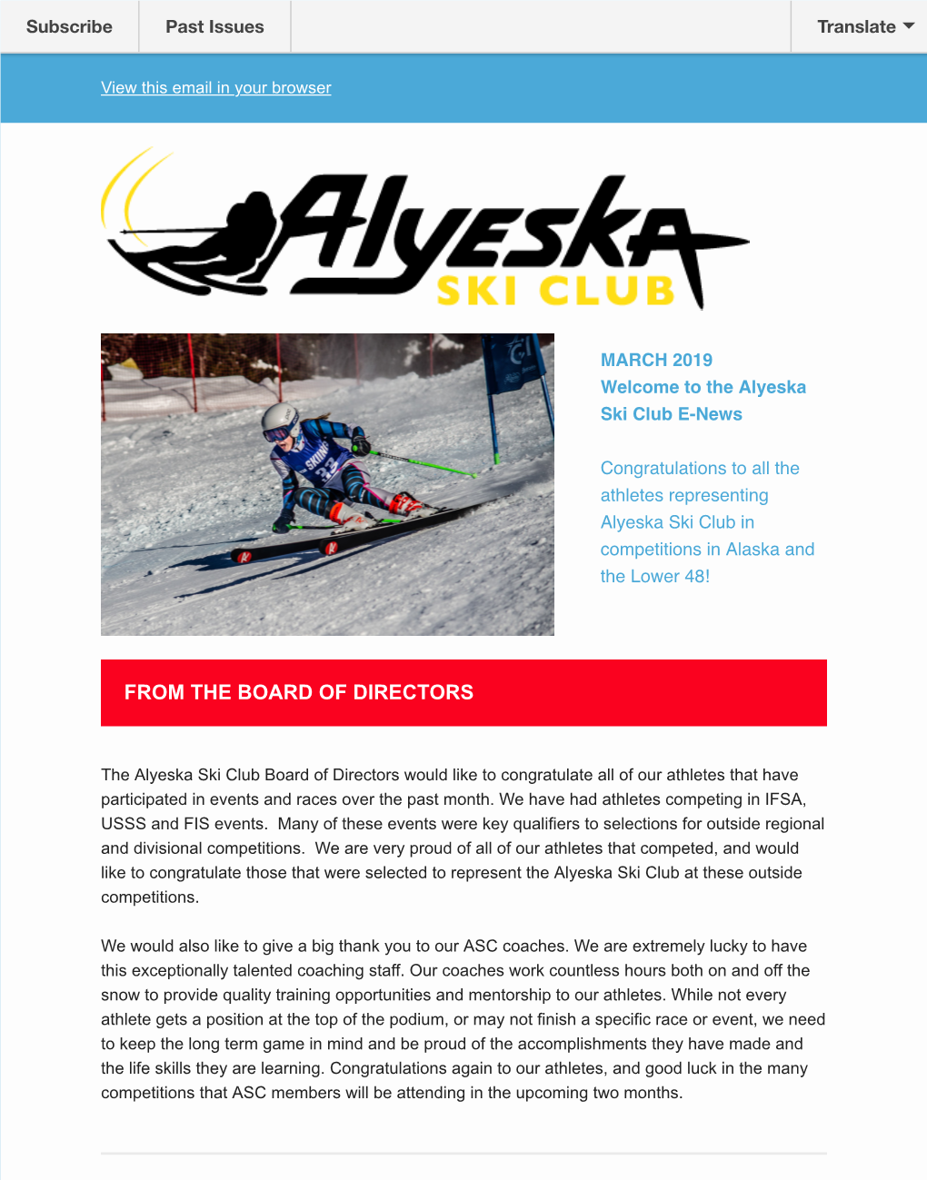 ASC March 2019 Newsletter