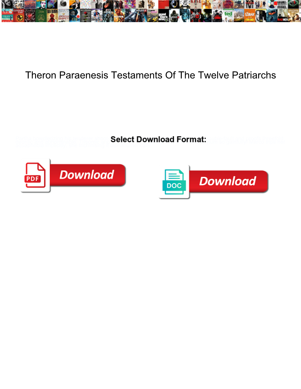 Theron Paraenesis Testaments of the Twelve Patriarchs