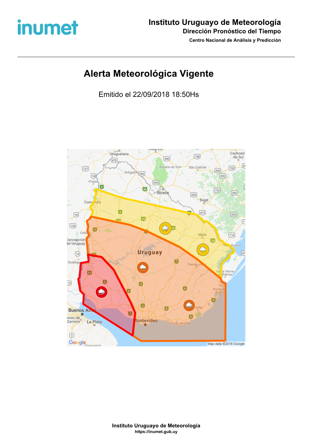 Alerta Meteorológica Vigente