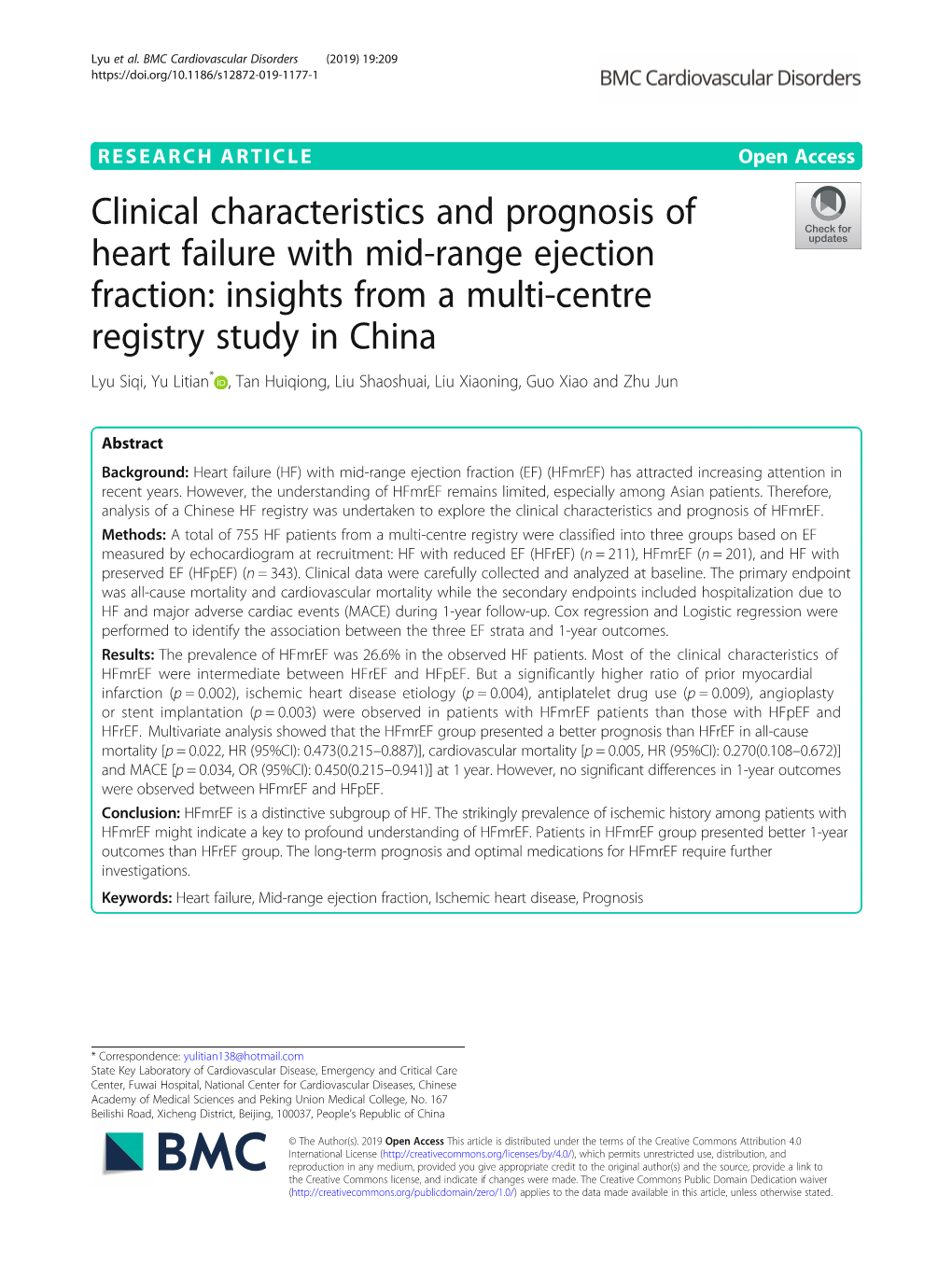 Clinical Characteristics and Prognosis Of