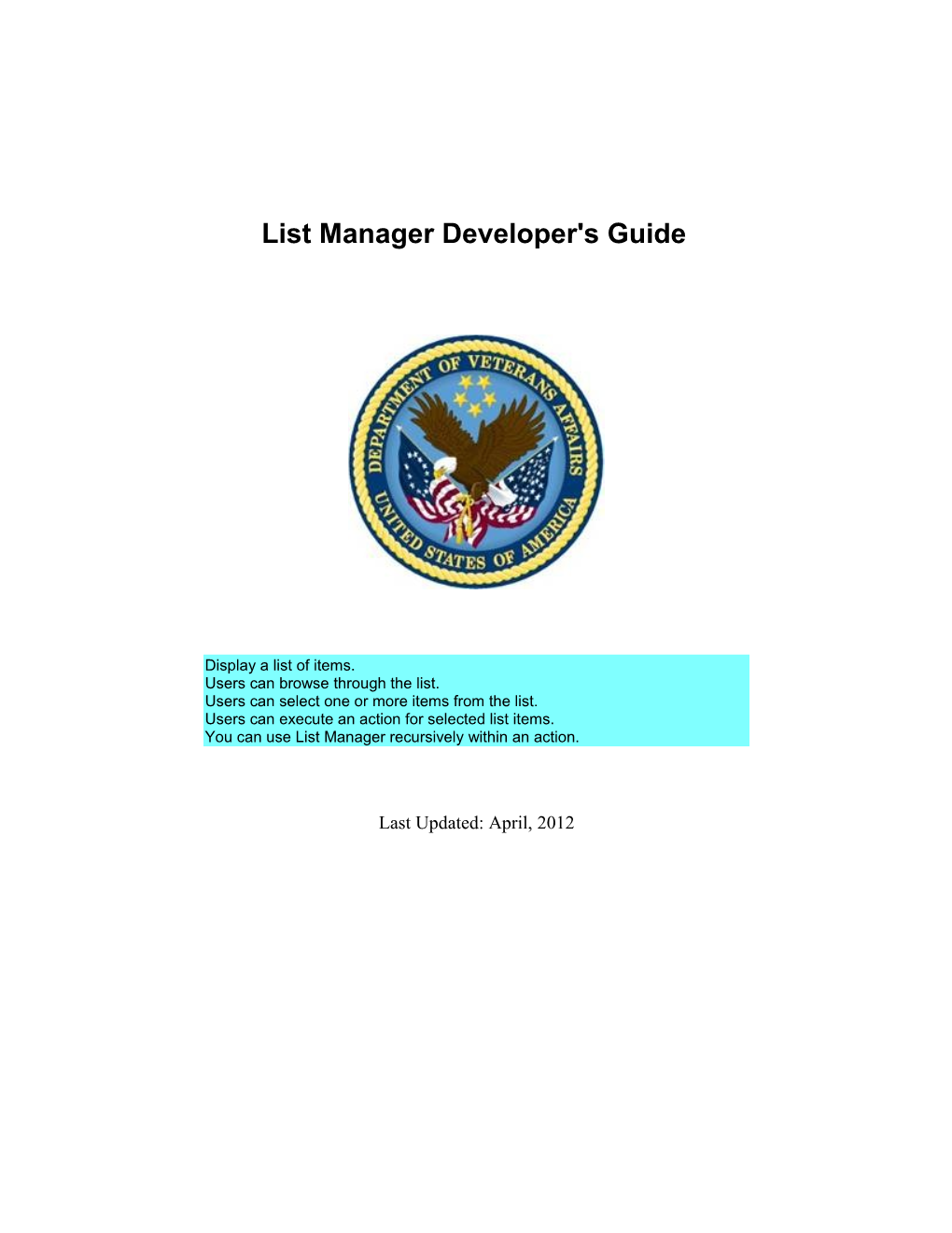 List Manager Developer's Guide