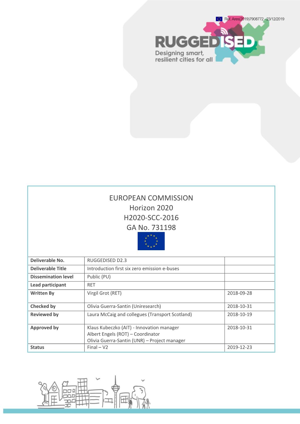 Introduction First Six Zero Emission E-Buses Dissemination Level Public (PU) Lead Participant RET Written by Virgil Grot (RET) 2018-09-28