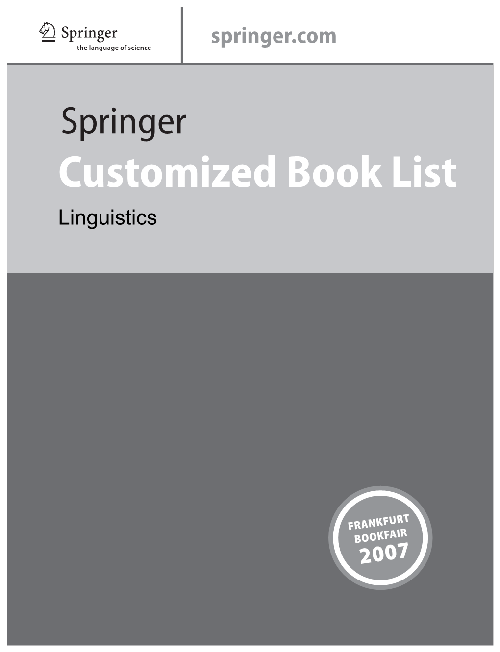 Customized Book List Linguistics