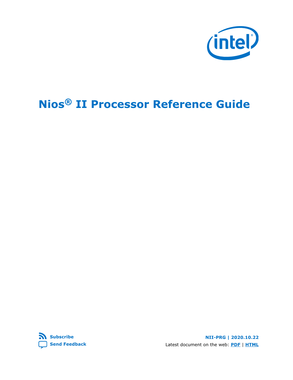 Nios® II Processor Reference Guide