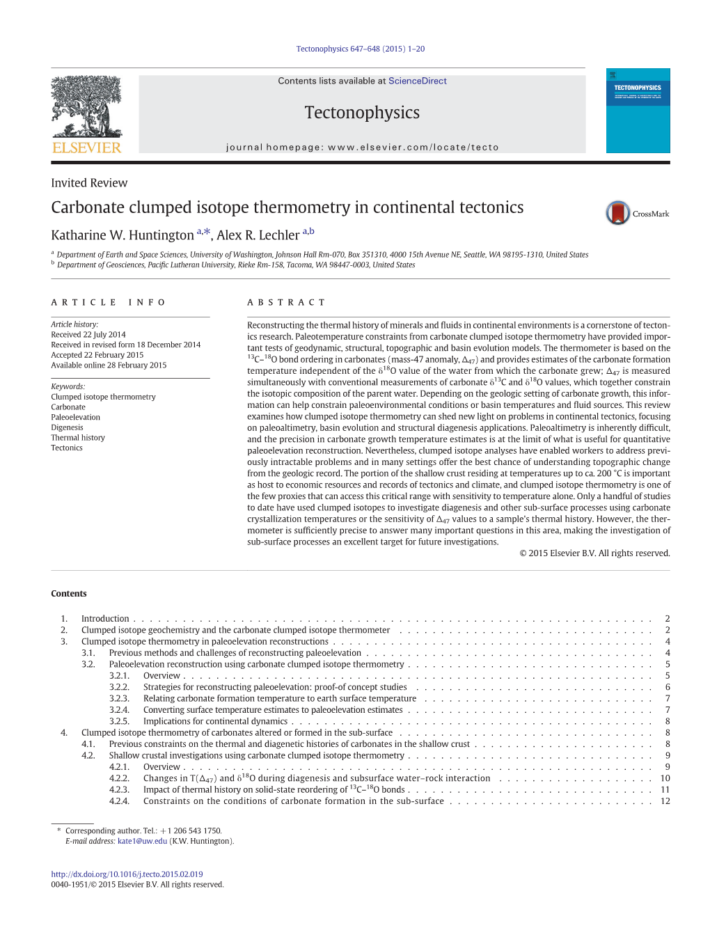 Carbonate Clumped Isotope Thermometry in Continental Tectonics