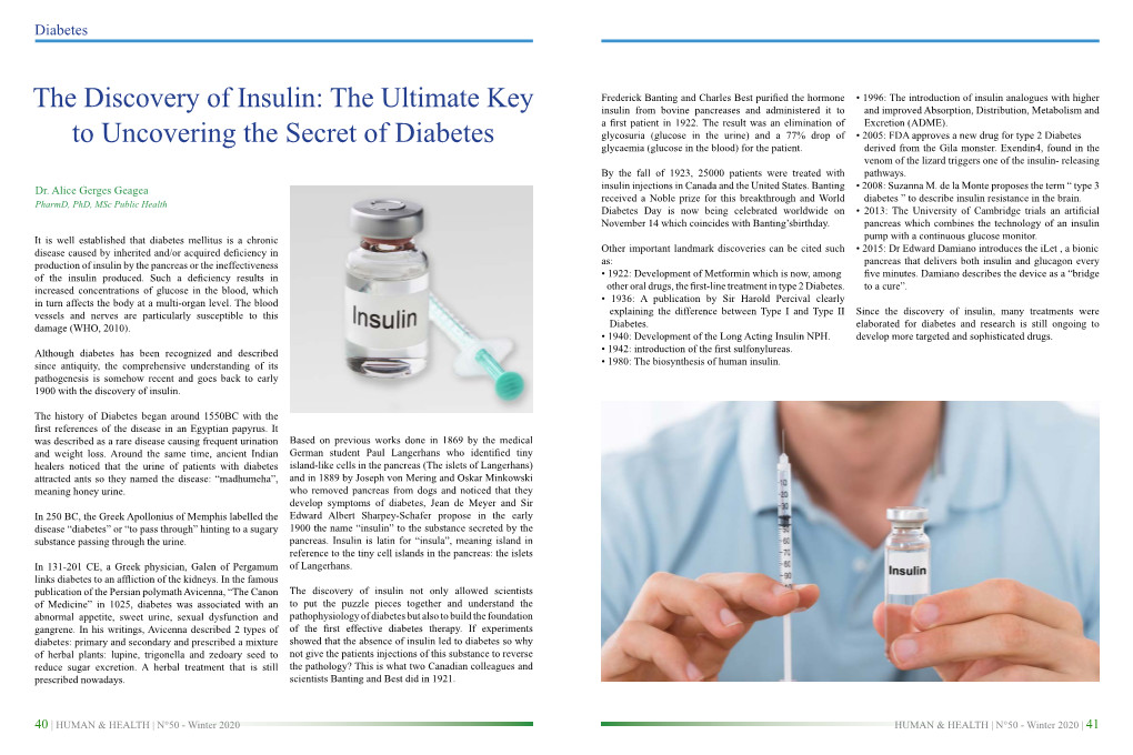 The Discovery of Insulin