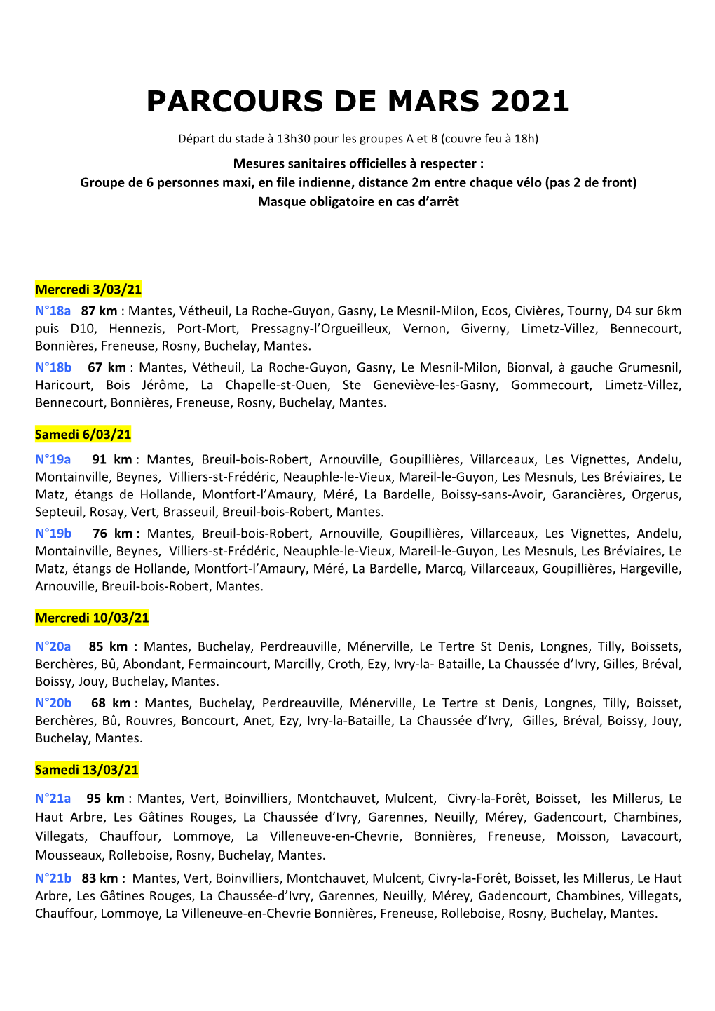 Parcours De Mars 2021