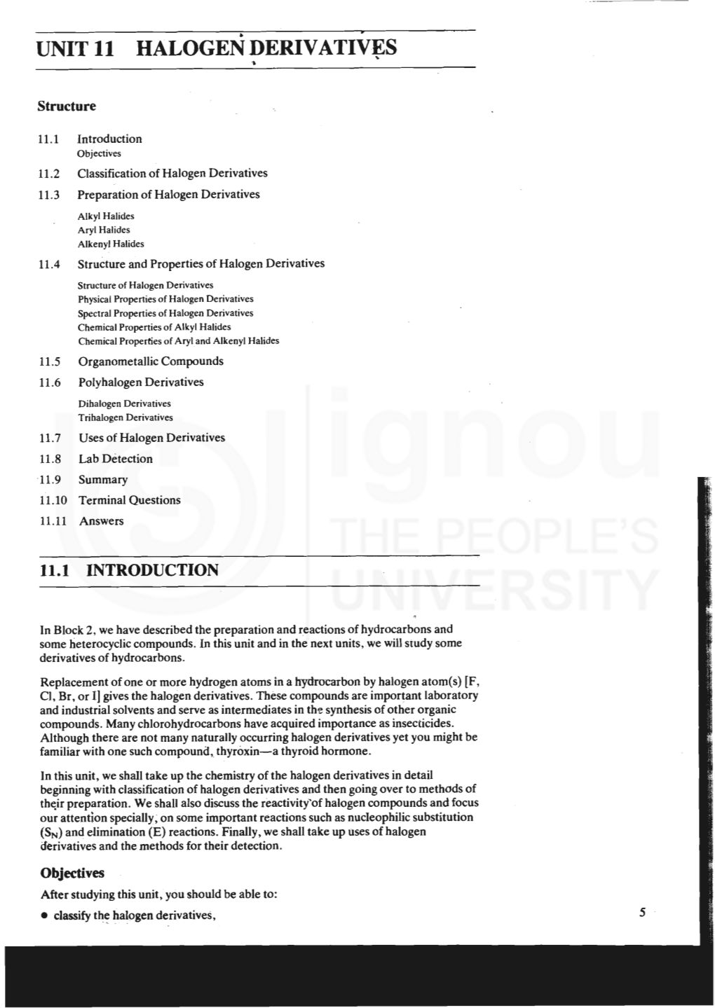 Unit 11 Halogen Derivatives