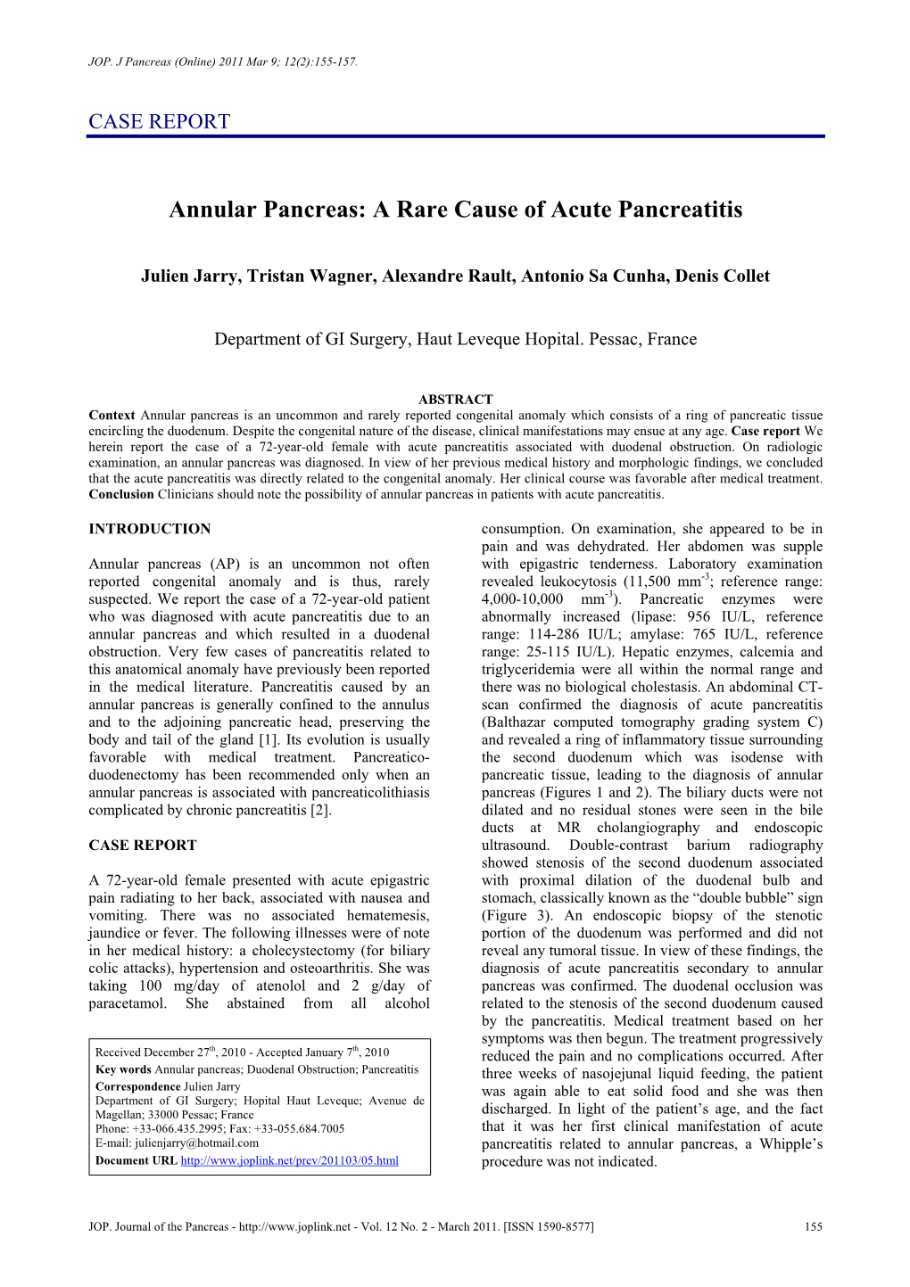 Annular Pancreas: a Rare Cause of Acute Pancreatitis