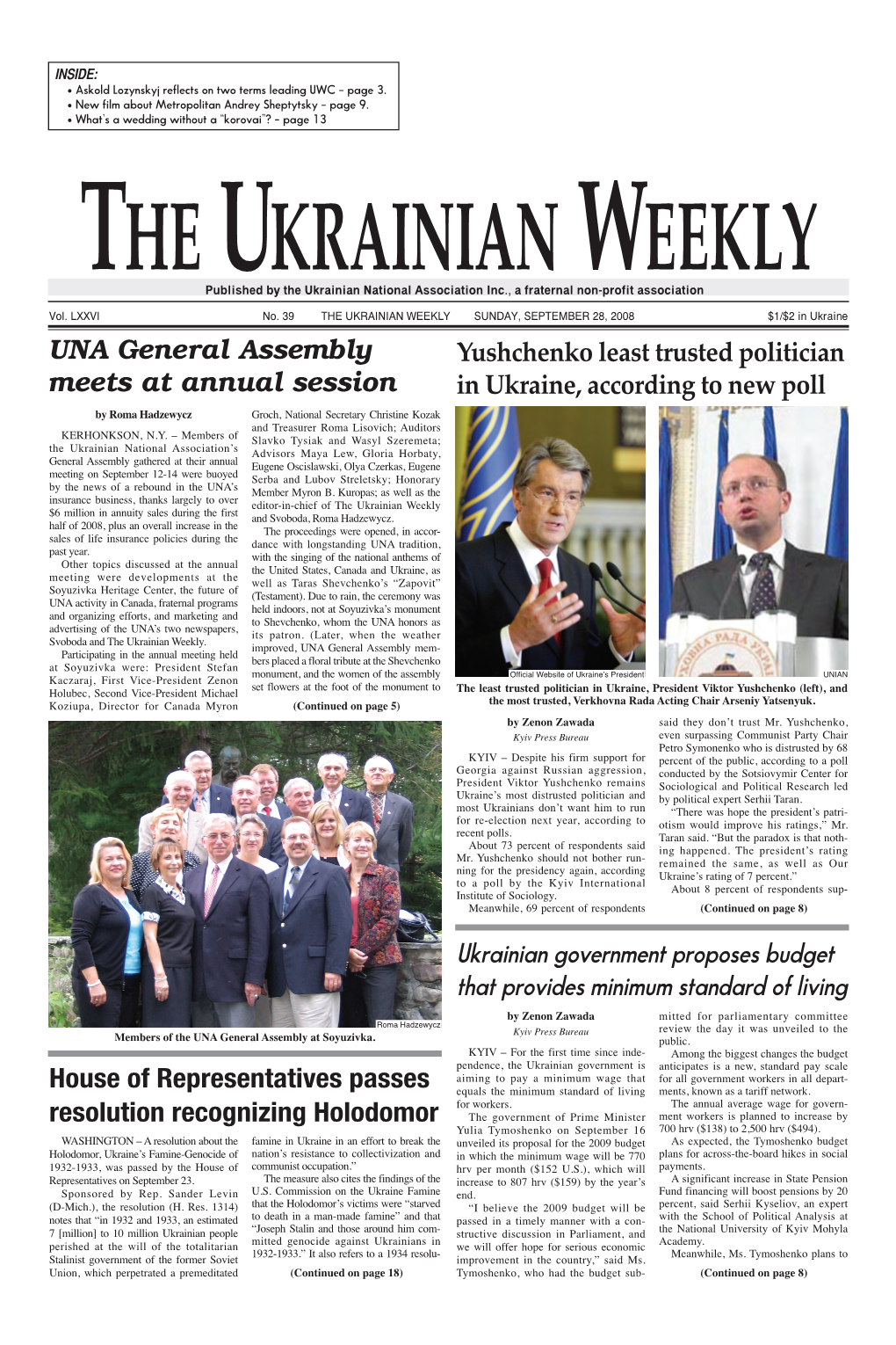 The Ukrainian Weekly 2008, No.39