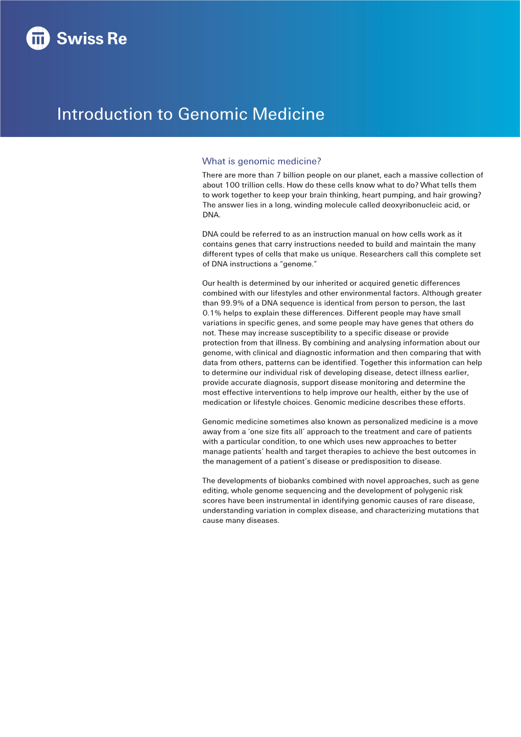 Introduction to Genomic Medicine