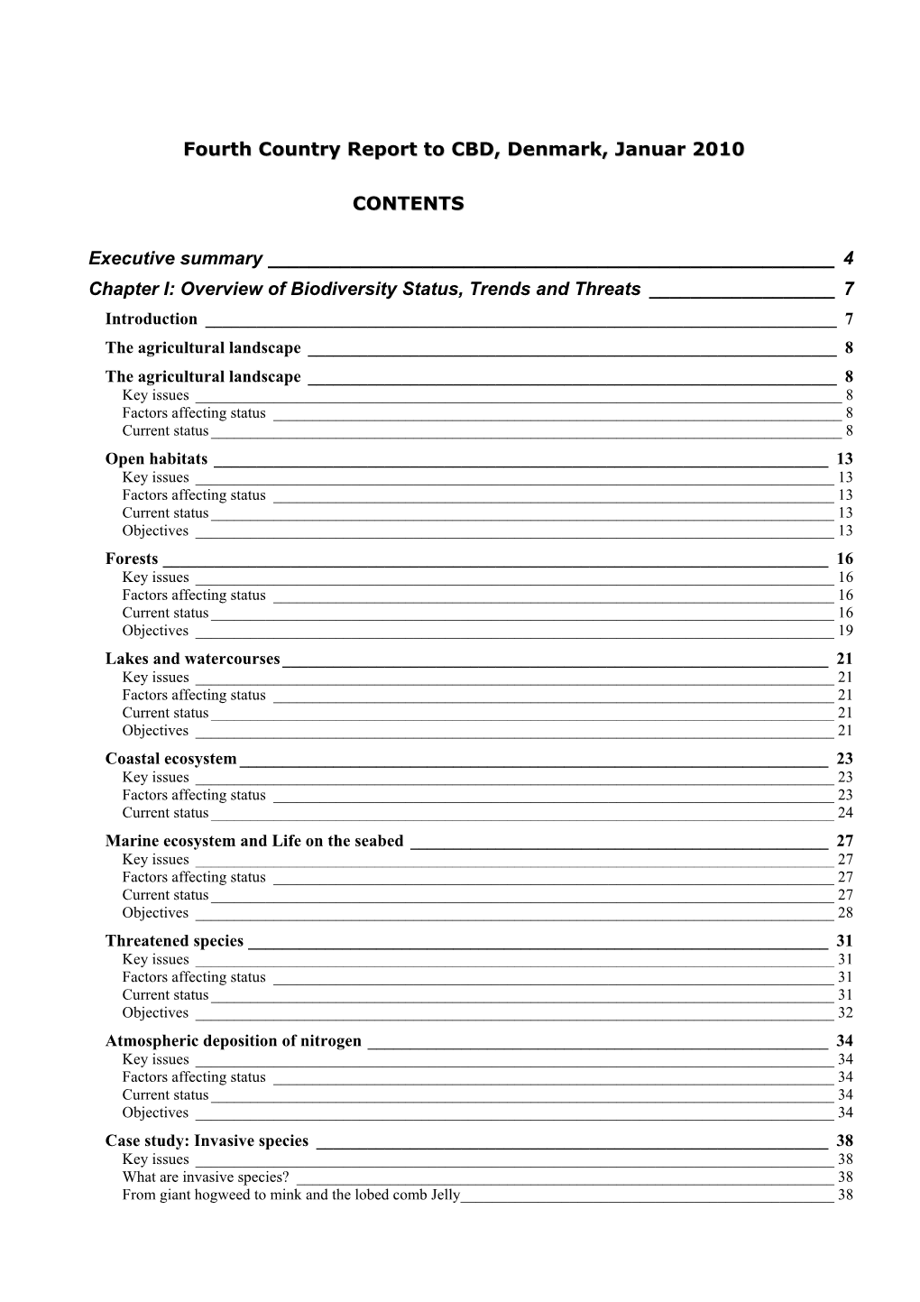 CBD Fourth National Report