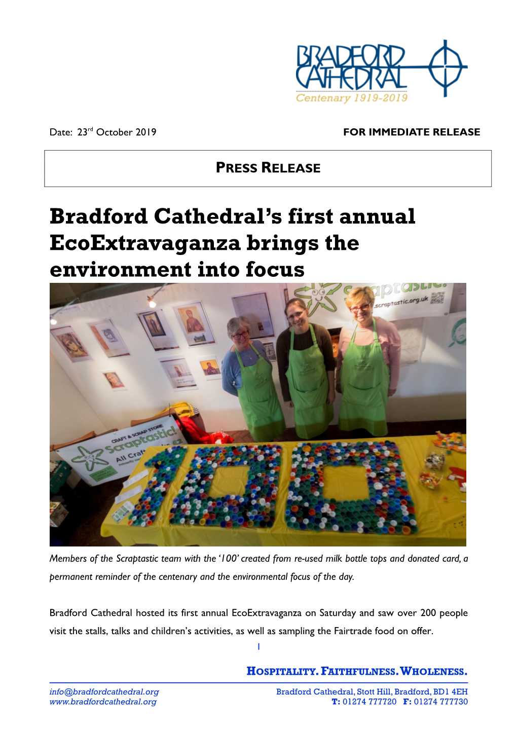 Bradford Cathedral's First Annual Ecoextravaganza Brings The