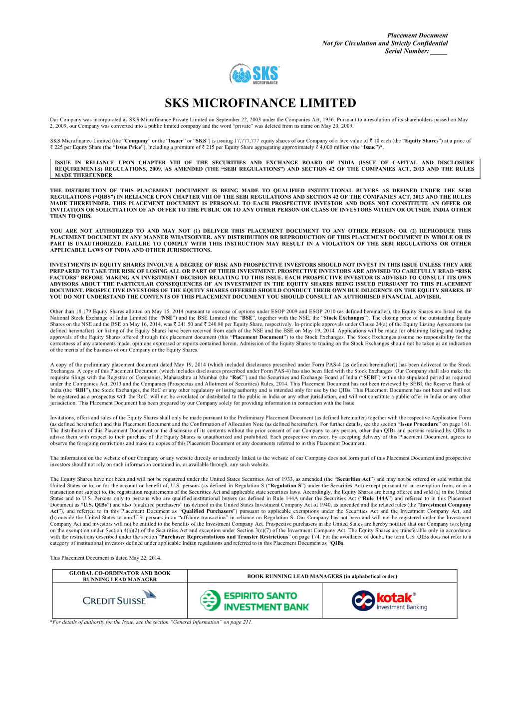 Sks Microfinance Limited