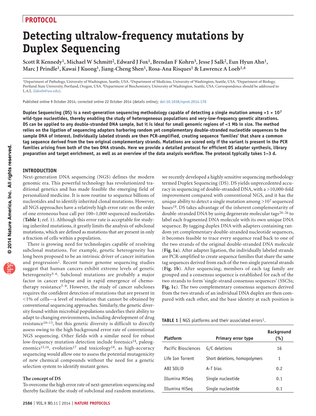 Detecting Ultralow-Frequency Mutations by Duplex Sequencing