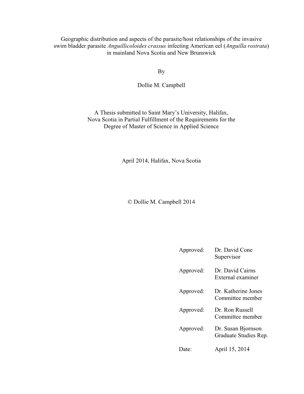 The Geographic Distribution and Aspects of the Parasite/Host