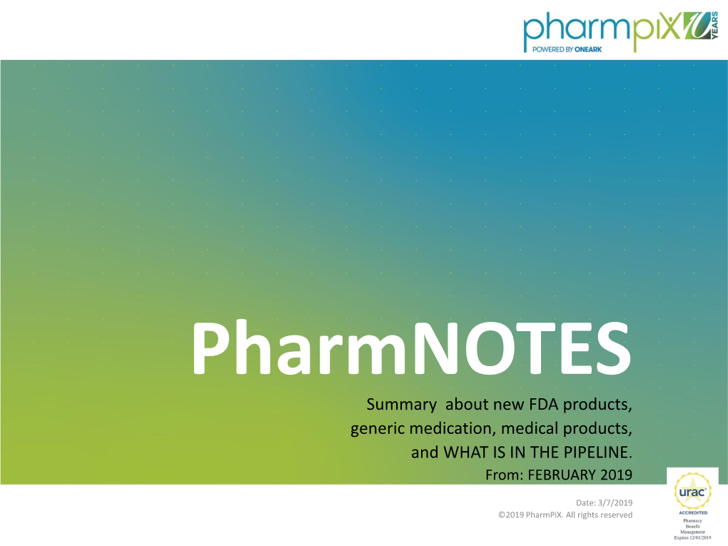 Pharmnotes February 2019