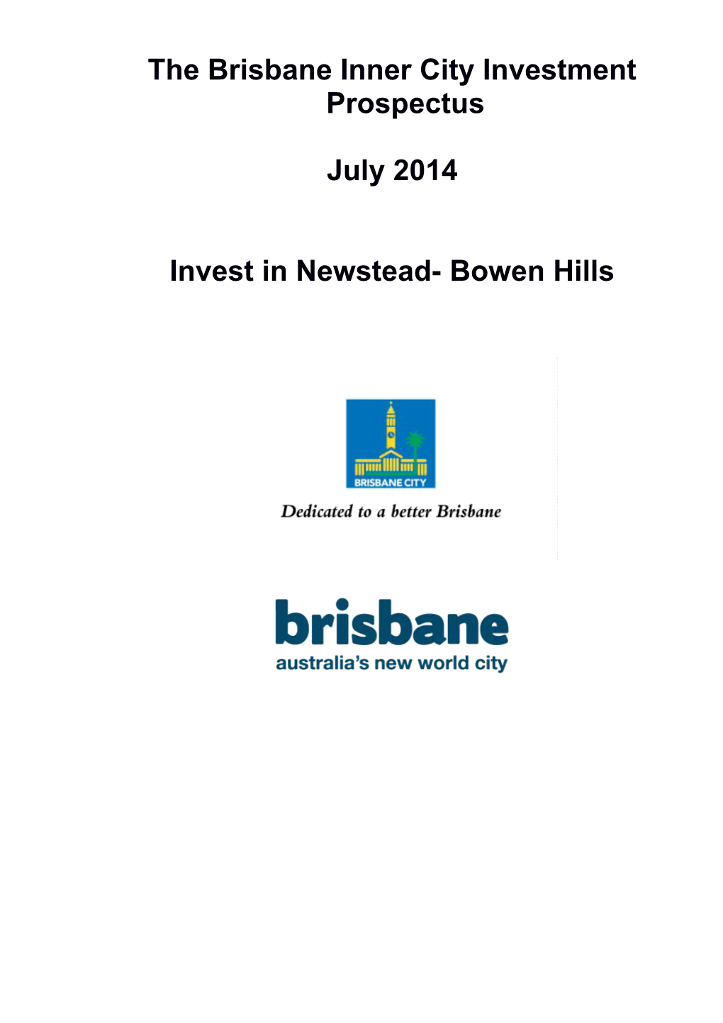 The Brisbane Inner City Investment Prospectus