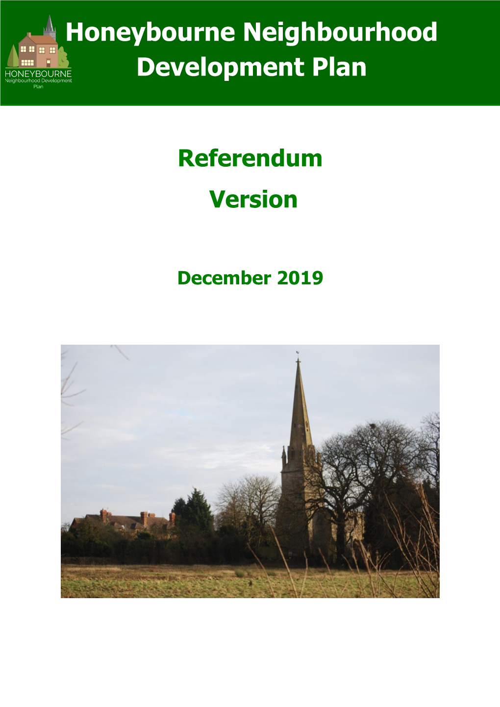 Pdf Honeybourne Neighbourhood Plan, Referendum Version