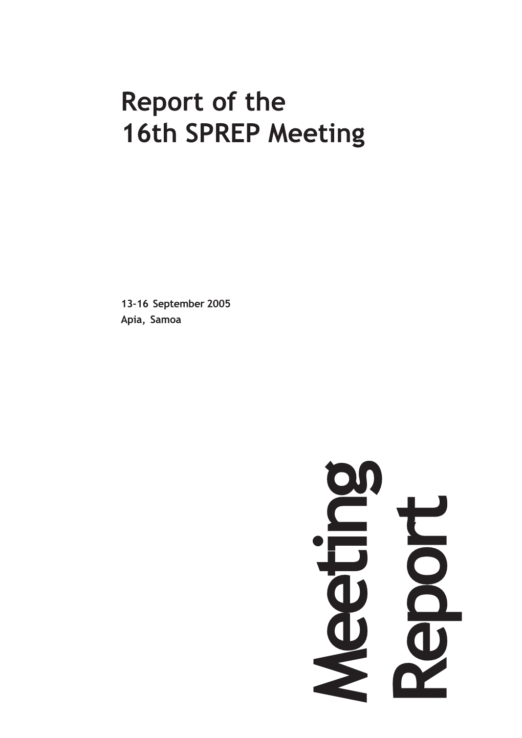Report of 16Th SPREP Meeting