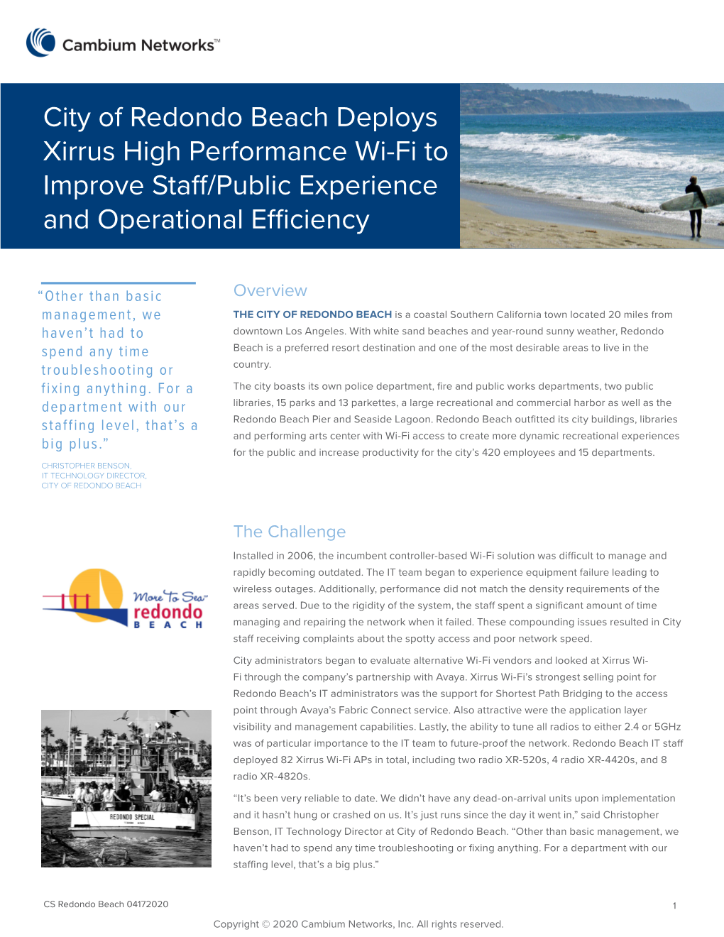 City of Redondo Beach Deploys Xirrus High Performance Wi-Fi to Improve Staff/Public Experience and Operational Efficiency