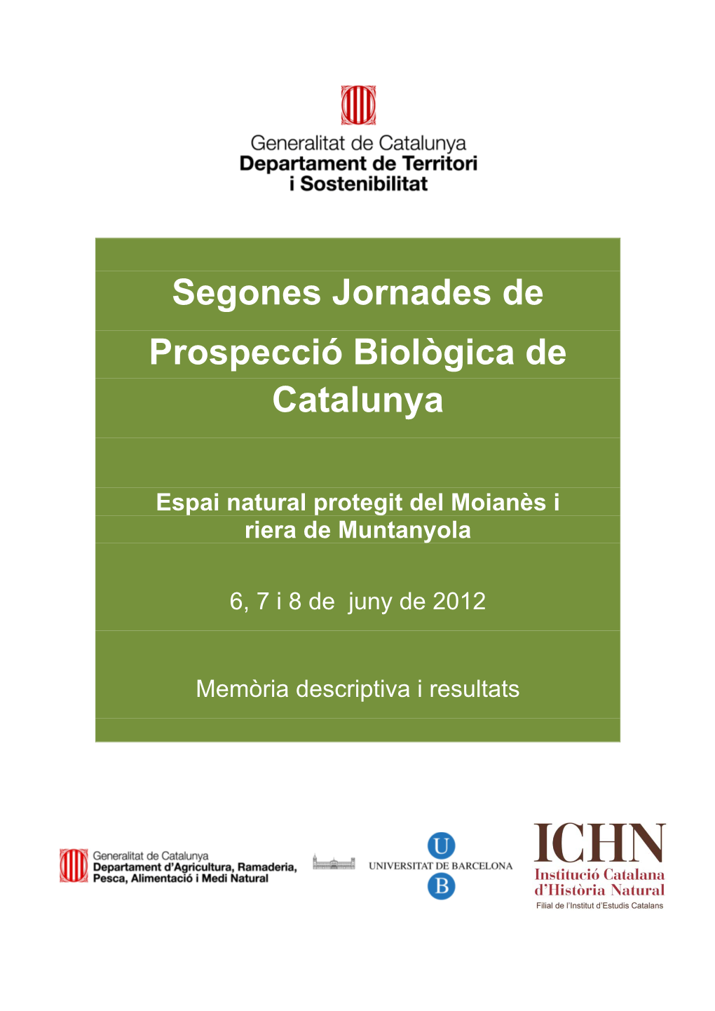 Segones Jornades De Prospecció Biològica De Catalunya