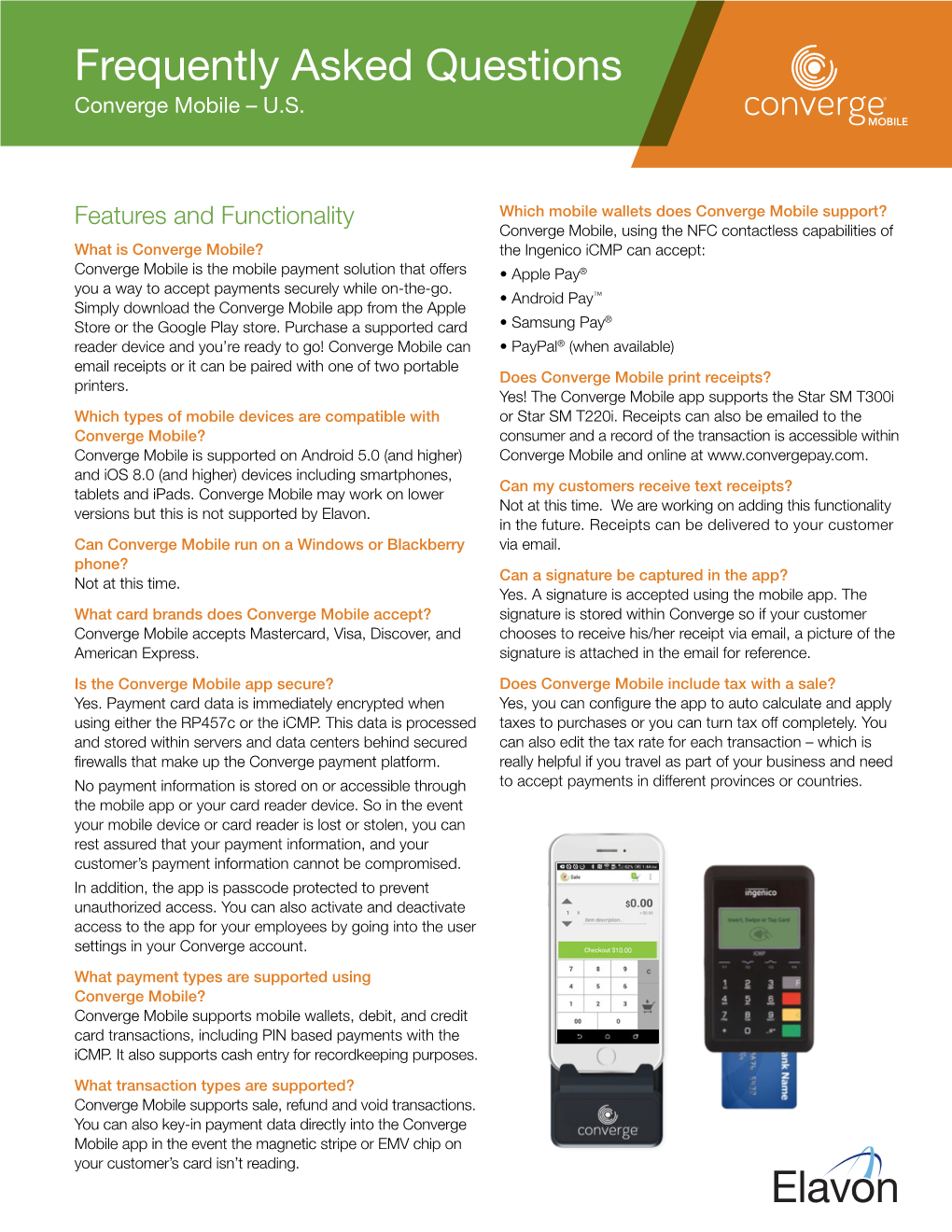 Frequently Asked Questions Converge Mobile – U.S