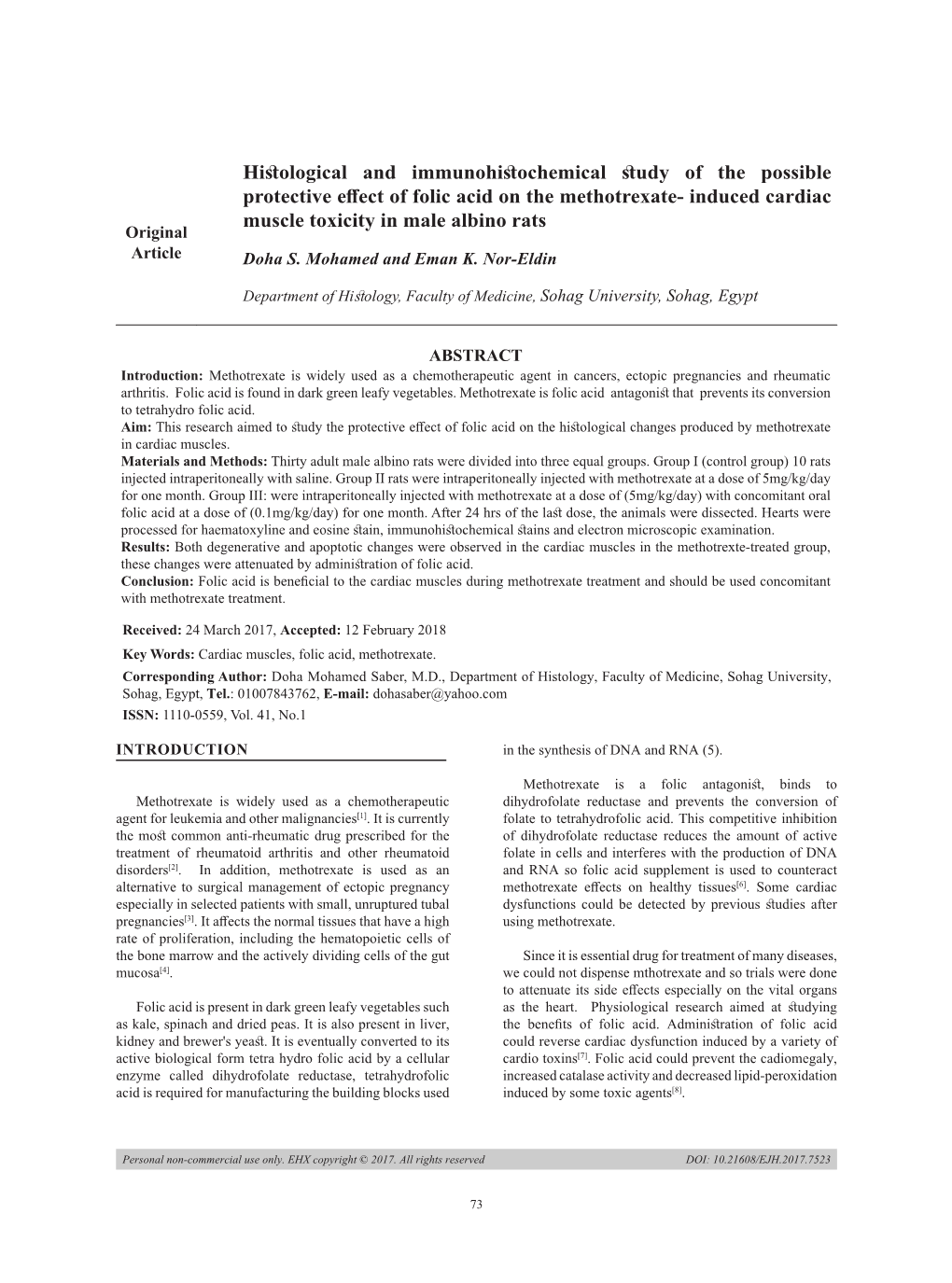 Induced Cardiac Muscle Toxicity in Male Albino Rats Original Article Doha S