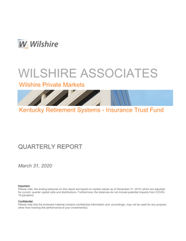 2020 March Wilshire Insurance Quarterly Private Markets Report