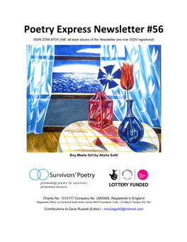 Poetry Express Newsletter #56 ISSN 2056-970X (NB: All Back Issues of the Newsletter Are Now ISSN Registered)