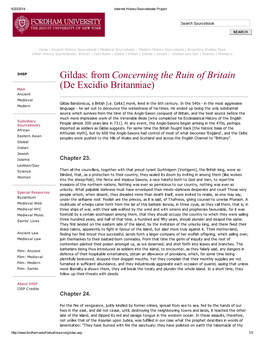 Gildas: from Concerning the Ruin of Britain (De Excidio Britanniae)