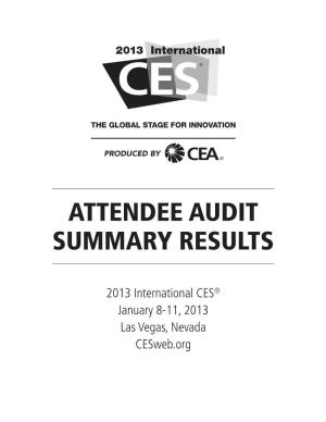 Attendee Audit Summary Results
