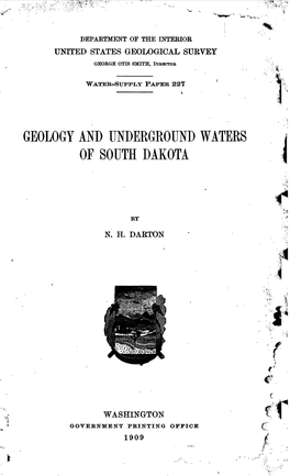 GEOLOGY and UNDERGROUND WATERS J of SOUTH DAKOTA (