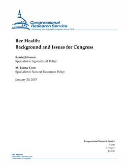 Bee Health: Background and Issues for Congress
